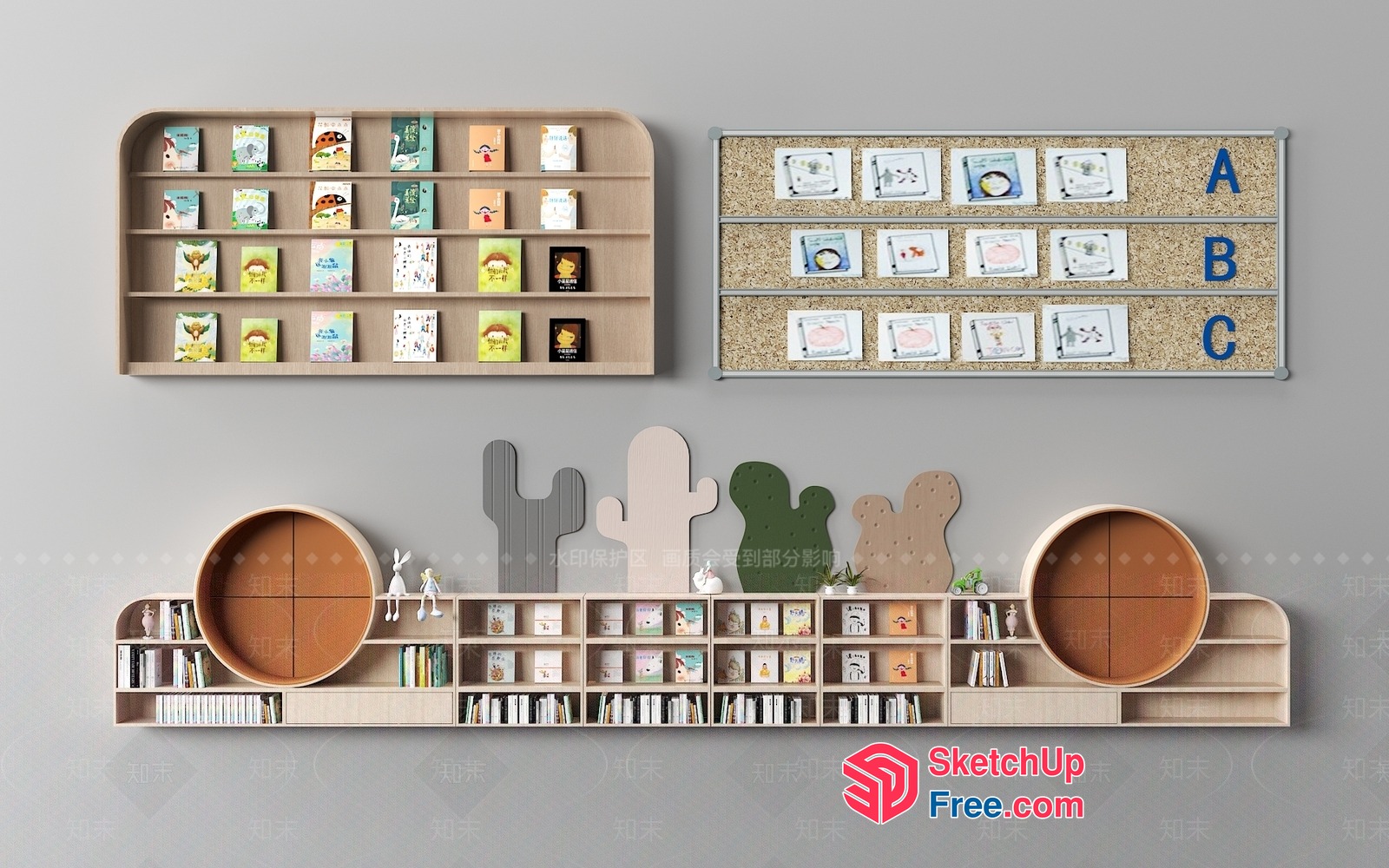 Modern Minimalist Bookcase And Storage Unit 3D SketchUp File