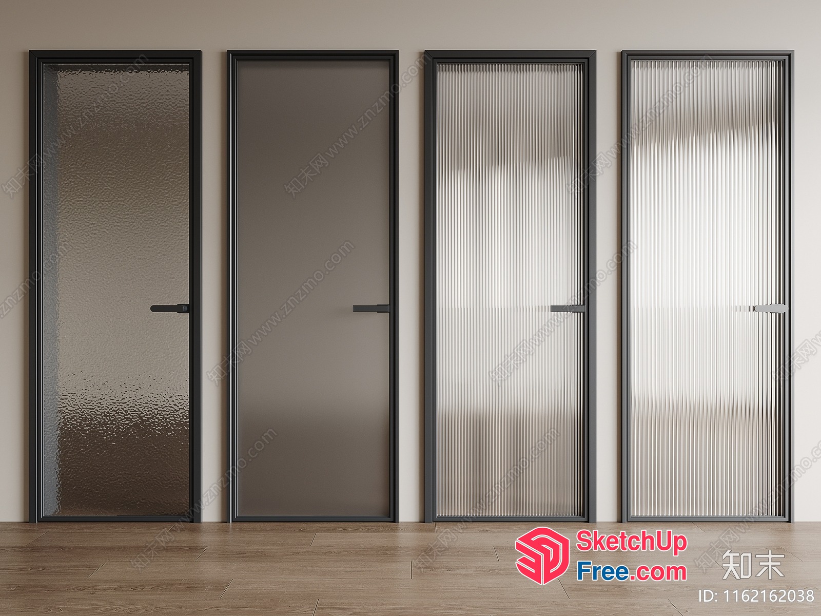 Modern Doors In Various Styles And Textures 3D SketchUp File