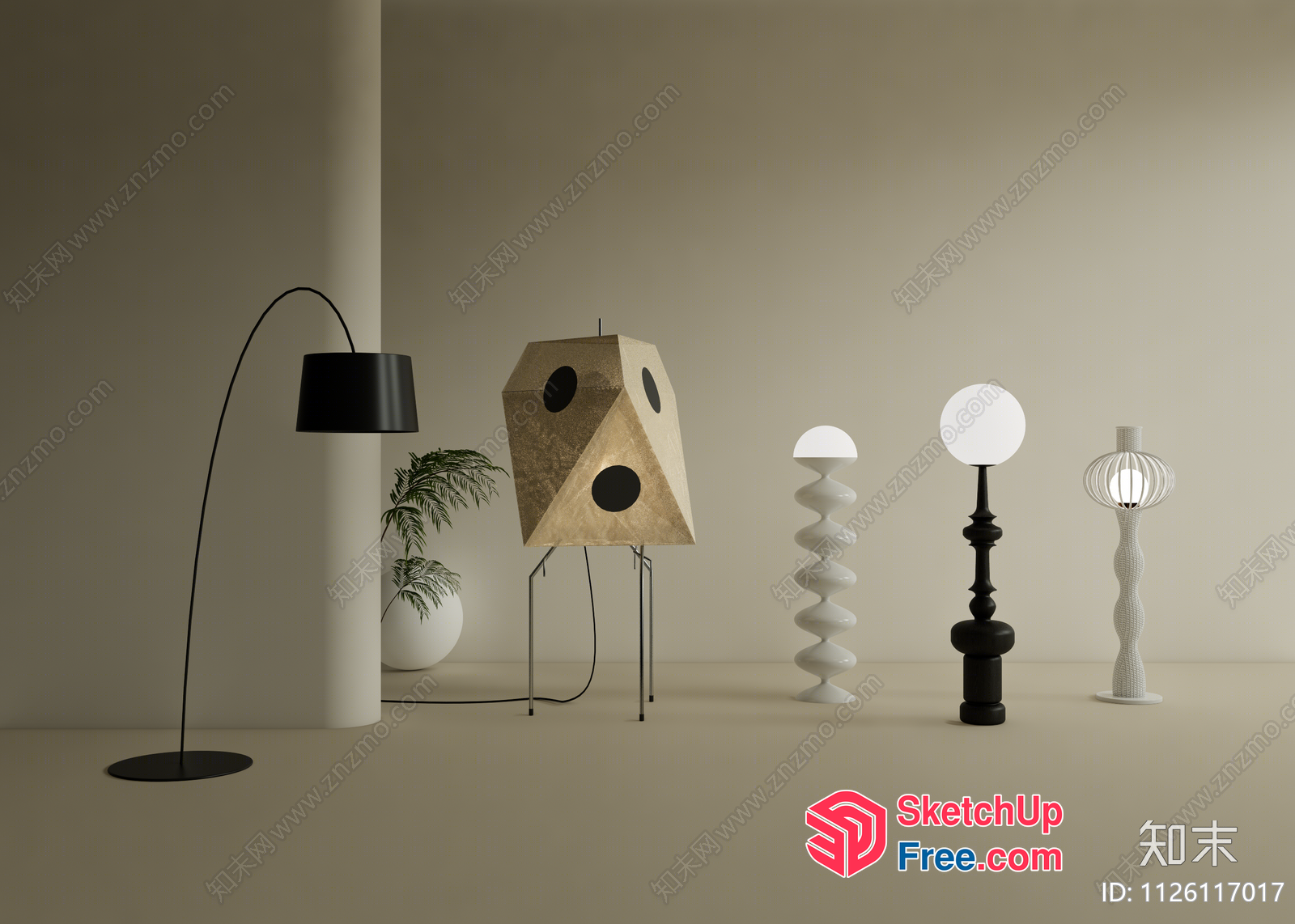 Stylish Modern Table Lamps 3D SketchUp File