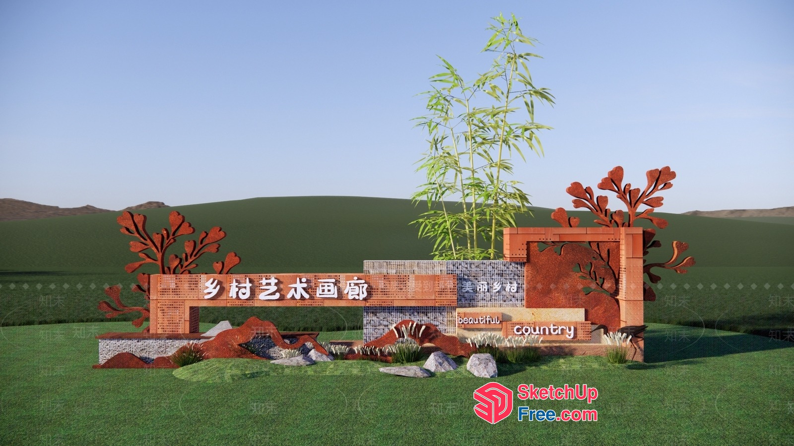 Rustic Natural Beauty Landscape 3D SketchUp File