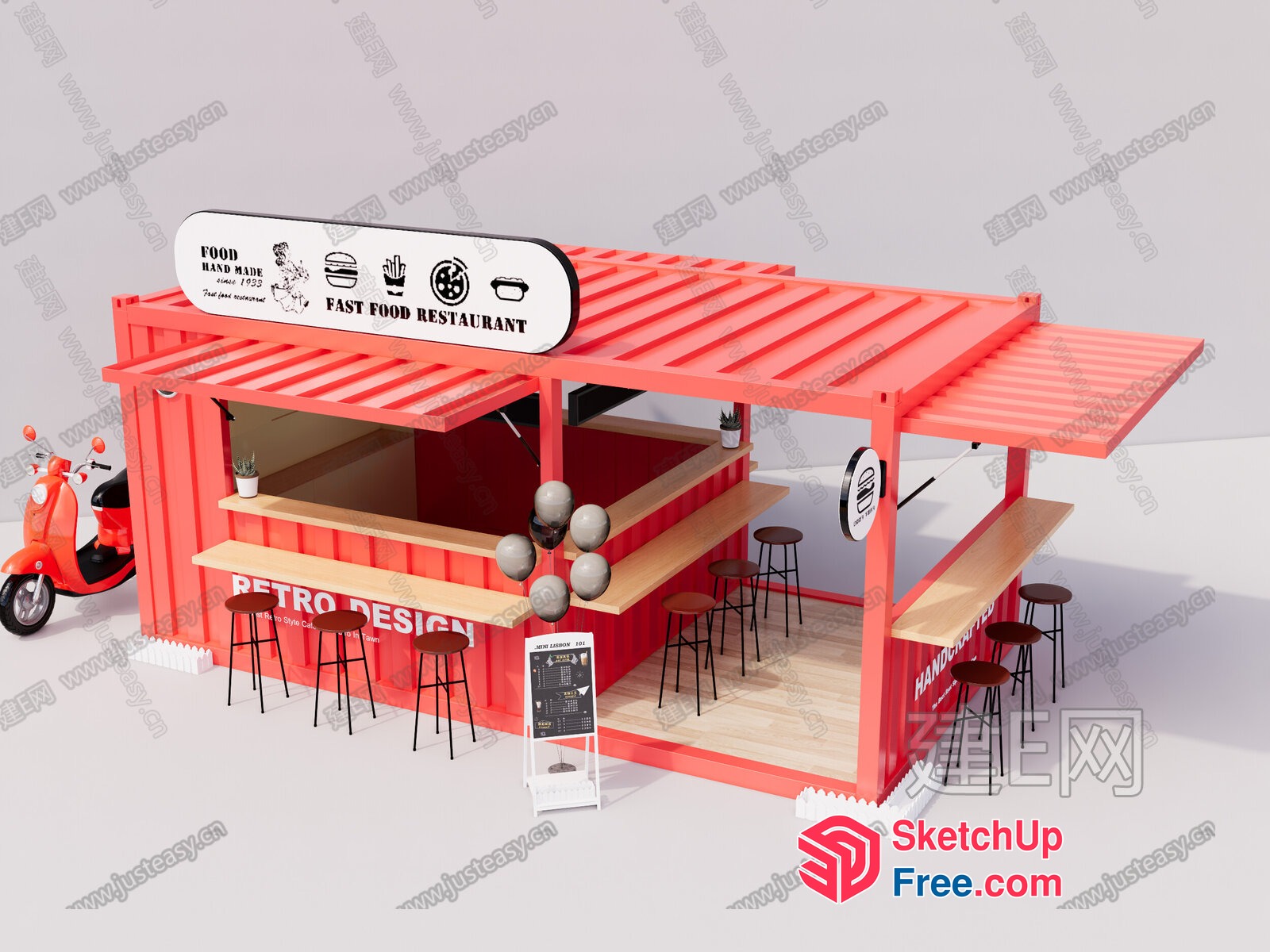 Retro Food Truck 3D SketchUp File