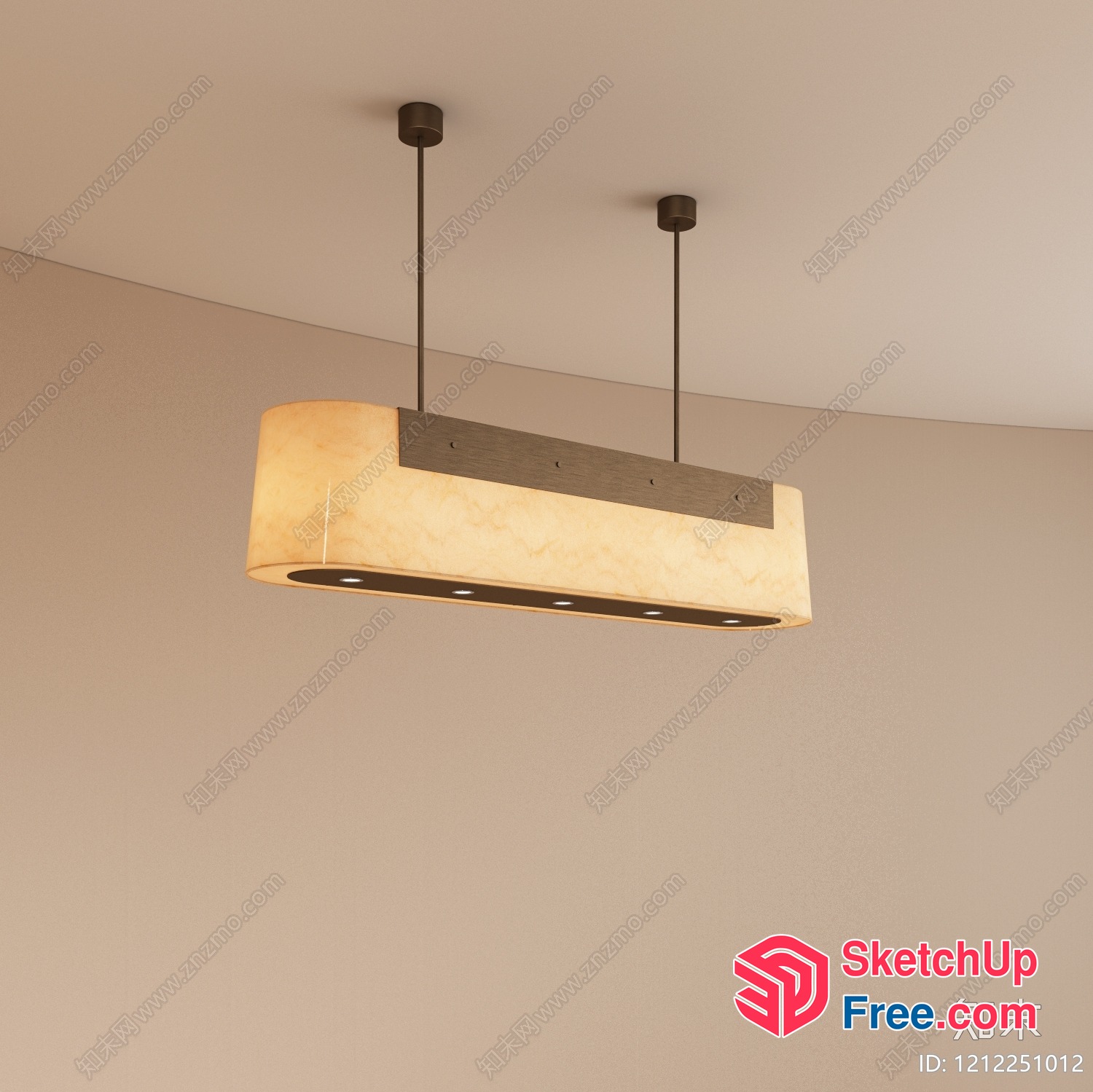 Modern Light Fixture With Unique Rectangular Design And Warm Glow 3D SketchUp File