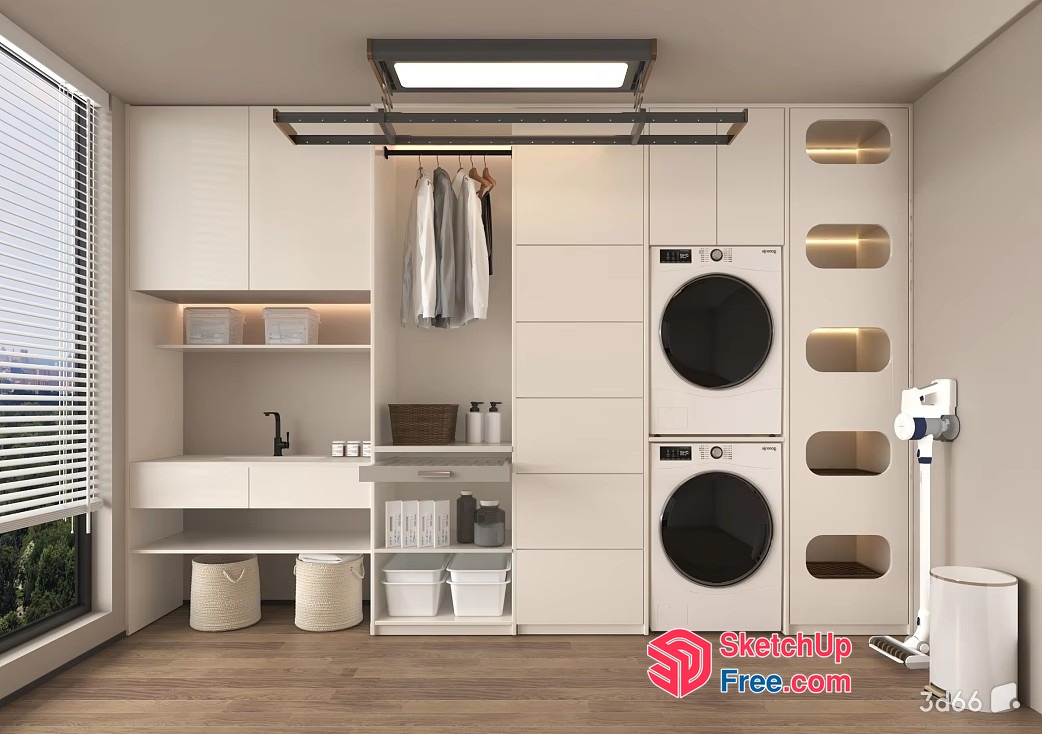 Modern Laundry Room Interior Design 3D SketchUp File