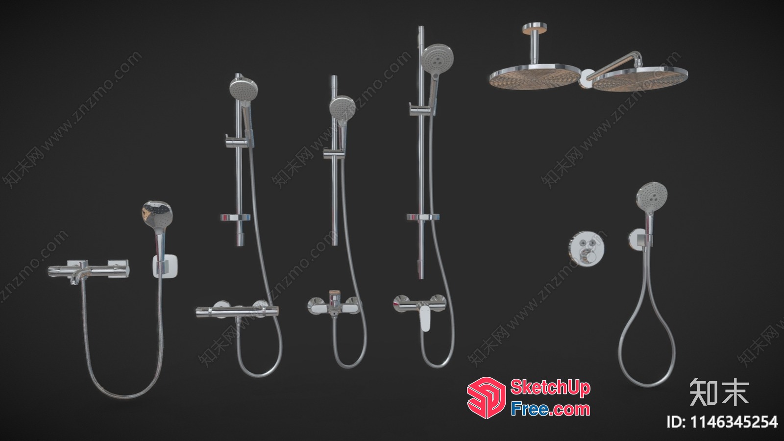 Shower Head And Faucet Set 3D SketchUp File