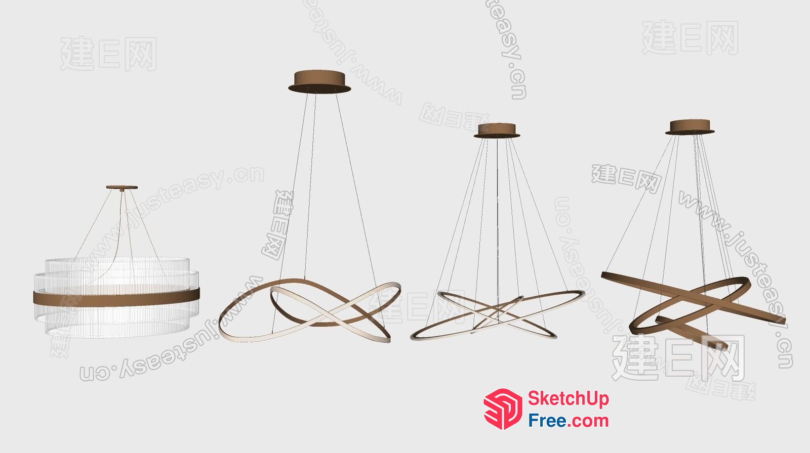 Modern Contemporary Hanging Chandelier 3D SketchUp File