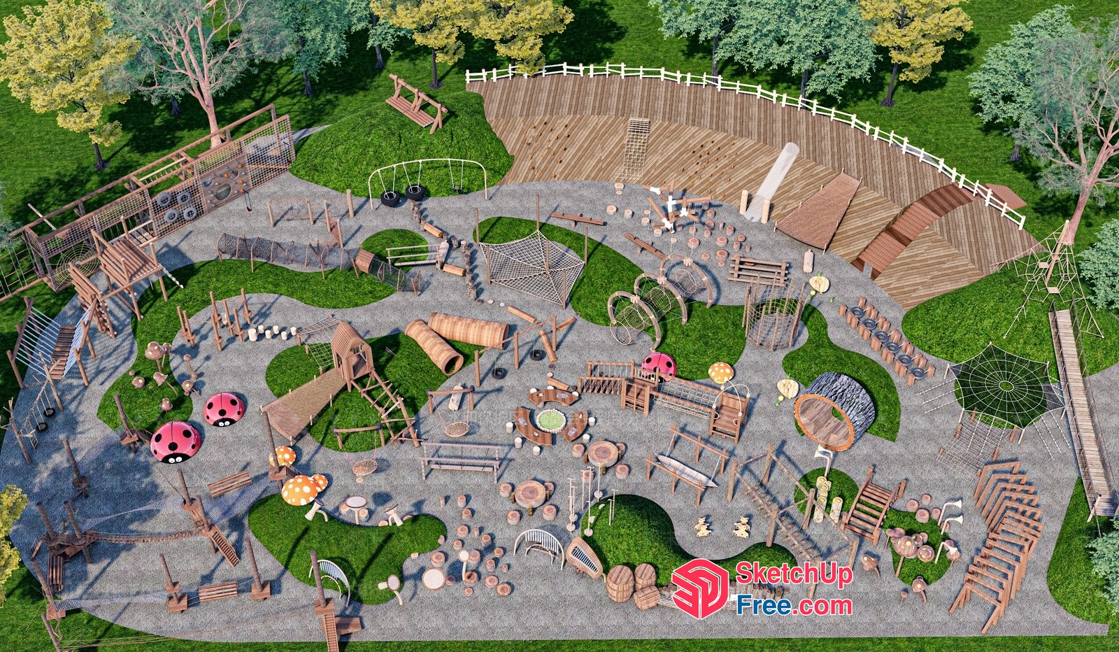 Modern Outdoor Playground With Unique Features 3D SketchUp File