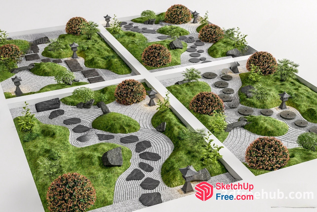 Japanese-Inspired Zen Garden 3D SketchUp File