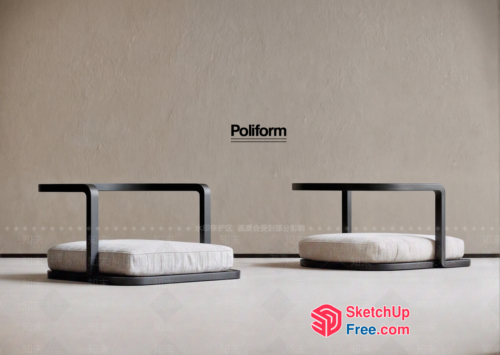 Minimalist Poliform Furniture 3D SketchUp File