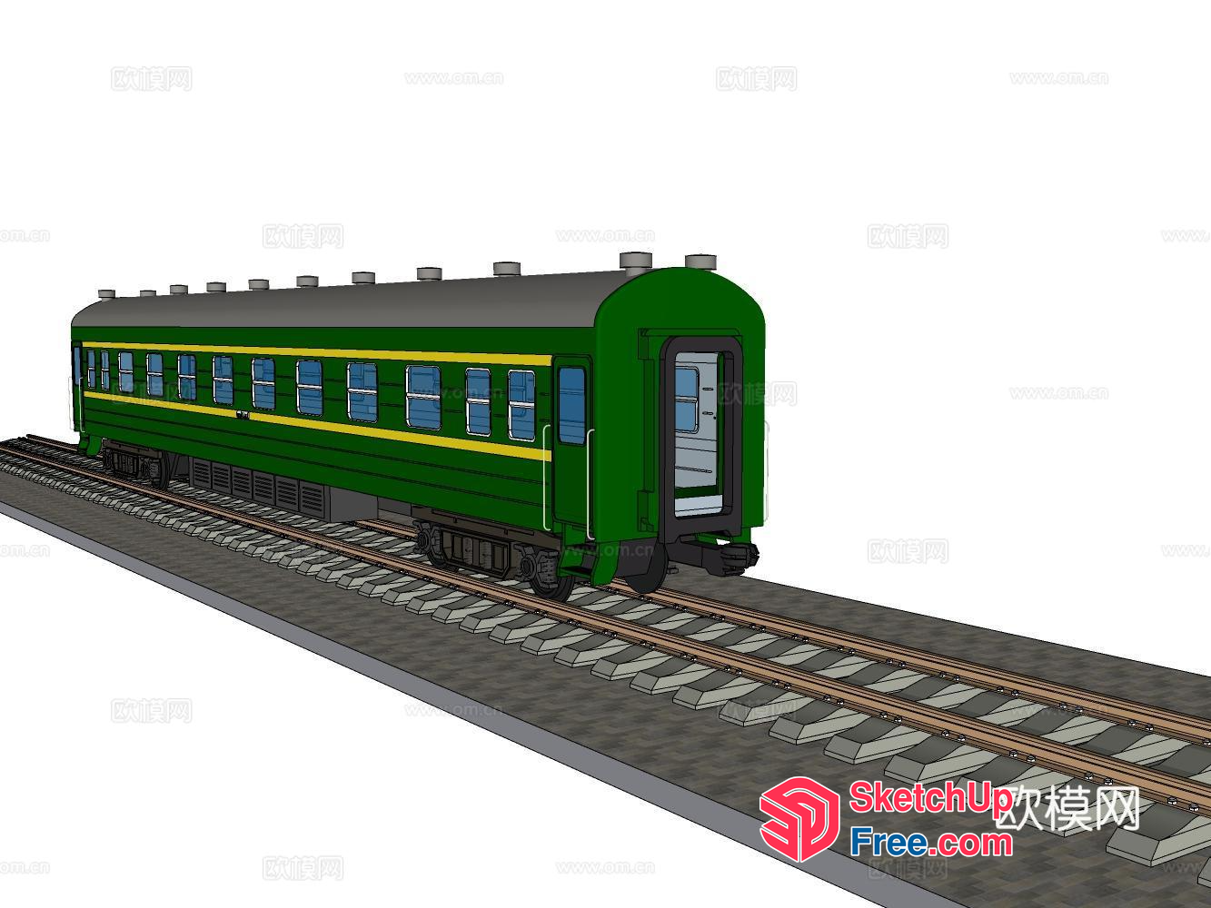 Train Carriage With Windows And Door 3D SketchUp File