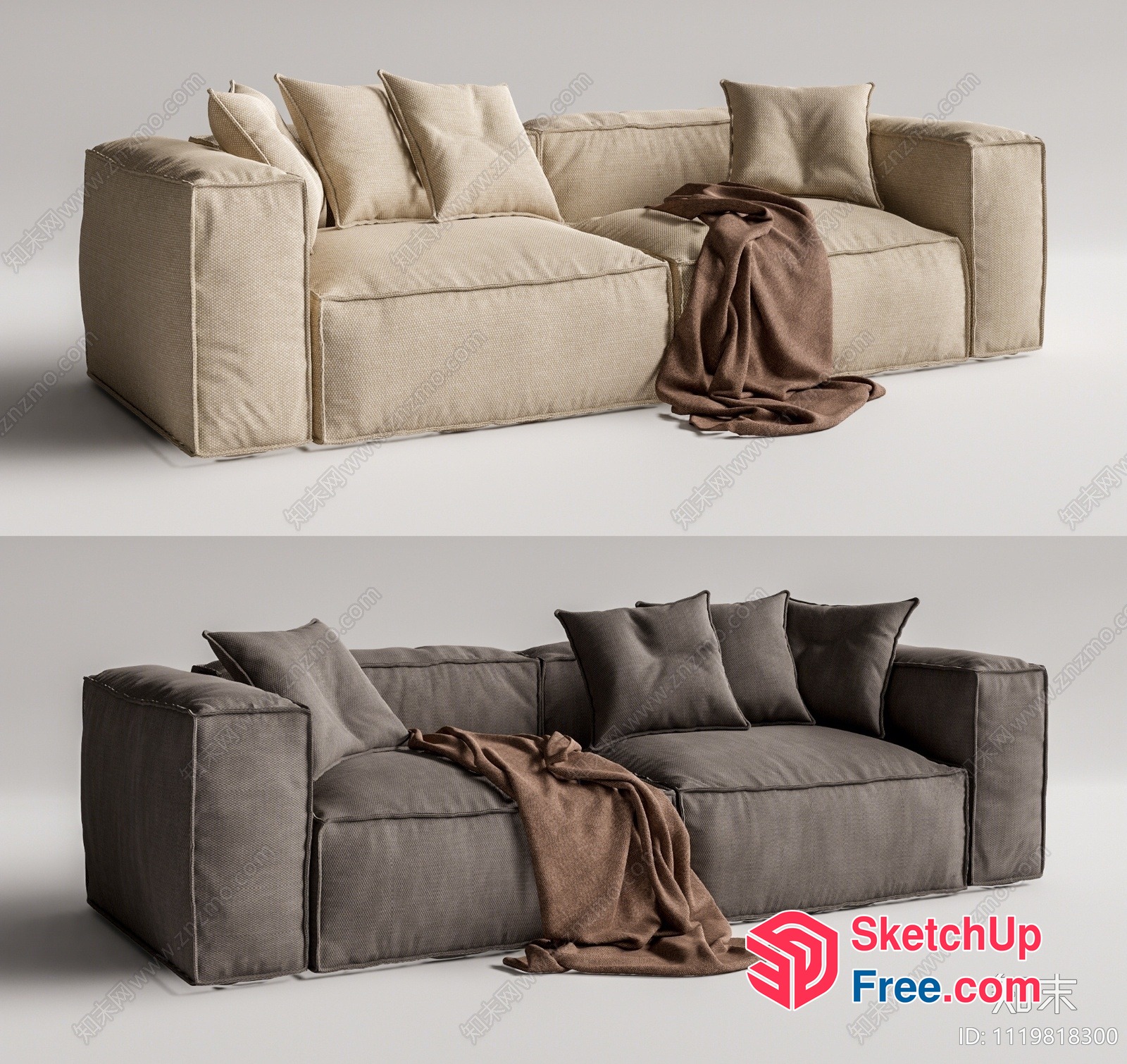 Minimalist Modern Living Room Sofa 3D SketchUp File