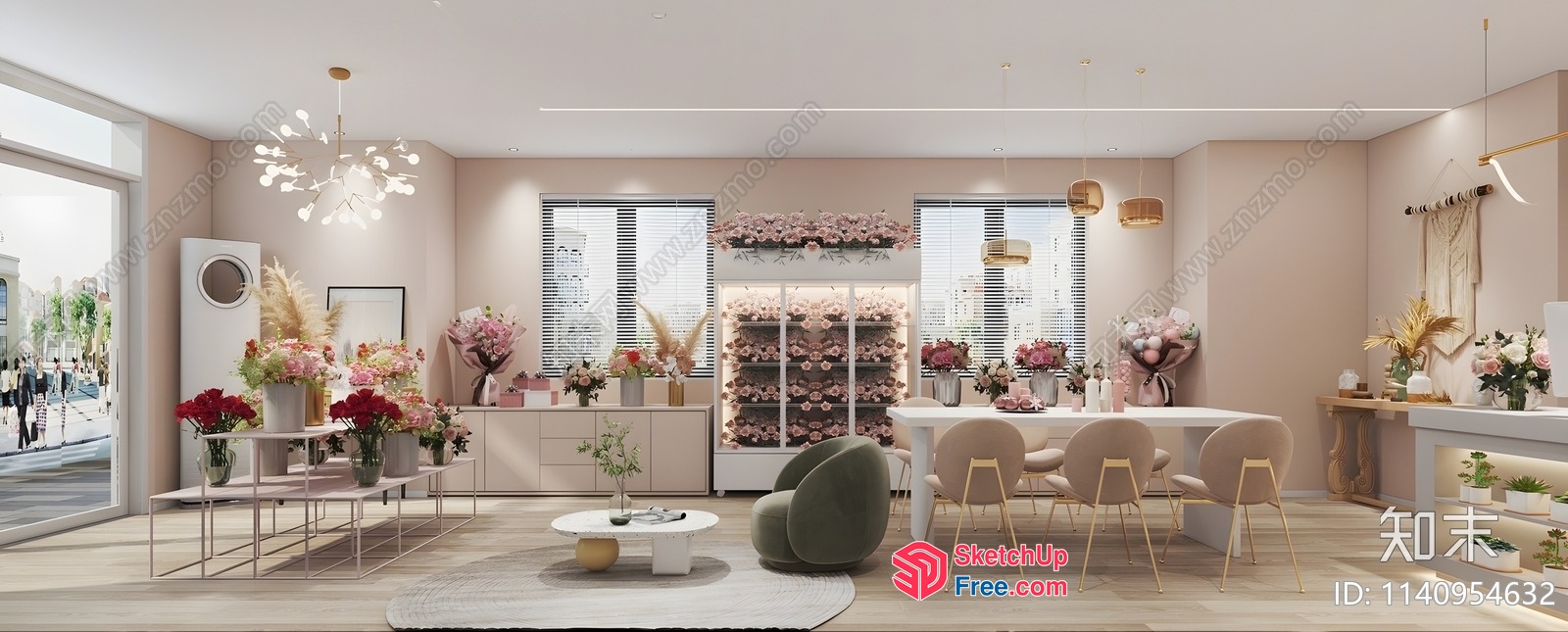 Elegant Floral Arrangement Display 3D SketchUp File