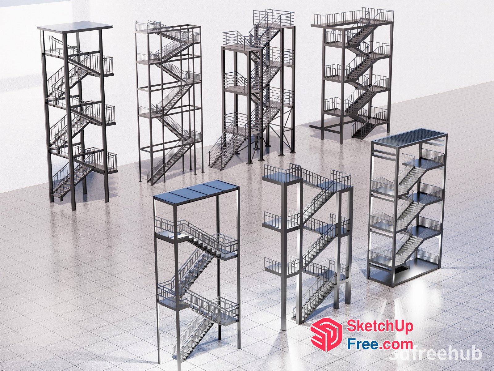 Stairway To Various Destinations 3D SketchUp File