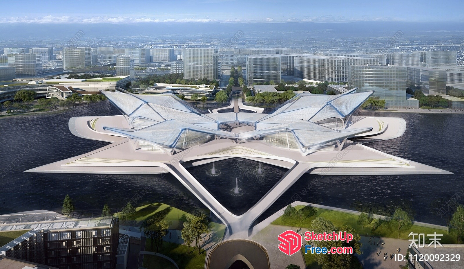 Futuristic Architectural Marvel With Glass And Steel Elements 3D SketchUp File