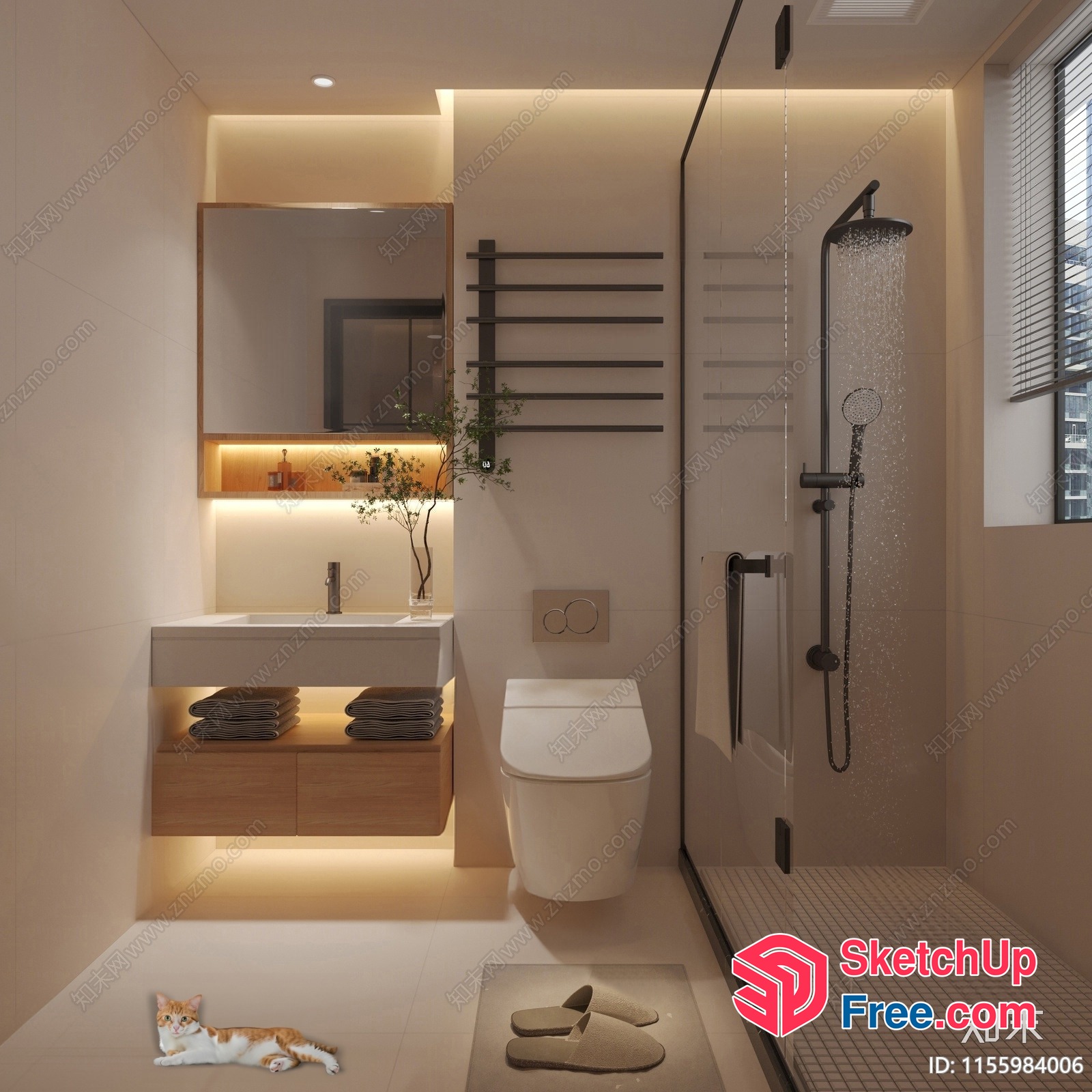 Modern Bathroom With Minimalist Style And Clean Lines 3D SketchUp File