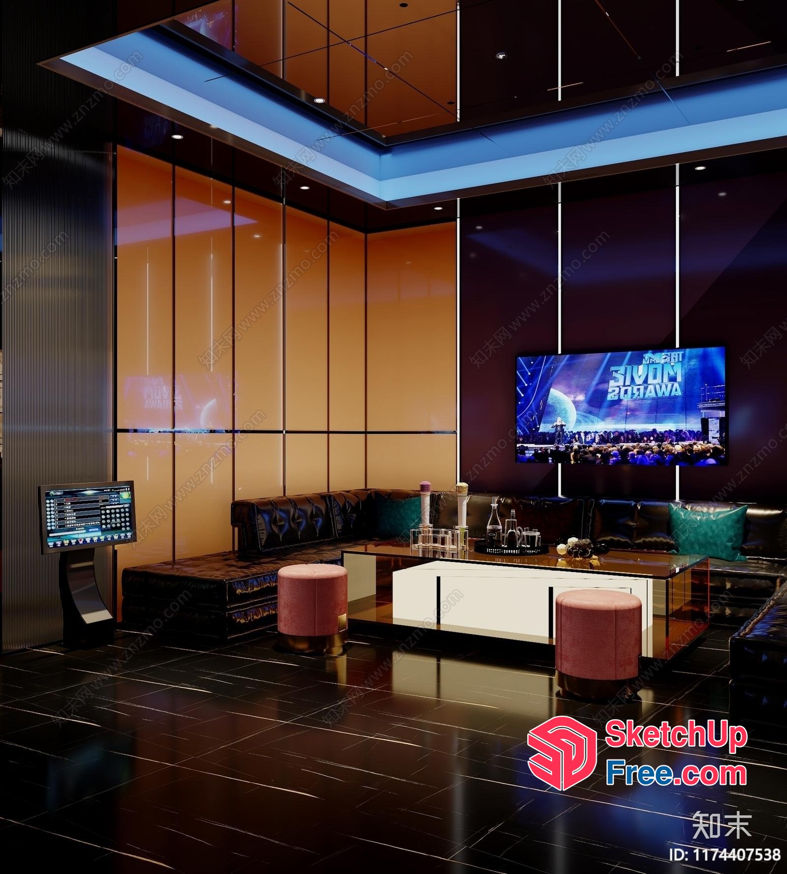 Luxurious Modern Living Room With High-Tech Features 3D SketchUp File