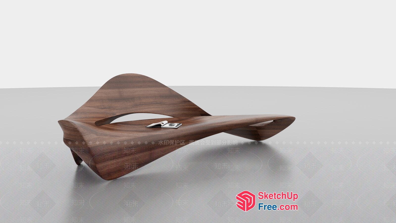 Modern Wooden Lounge Chair With Unique Design 3D SketchUp File