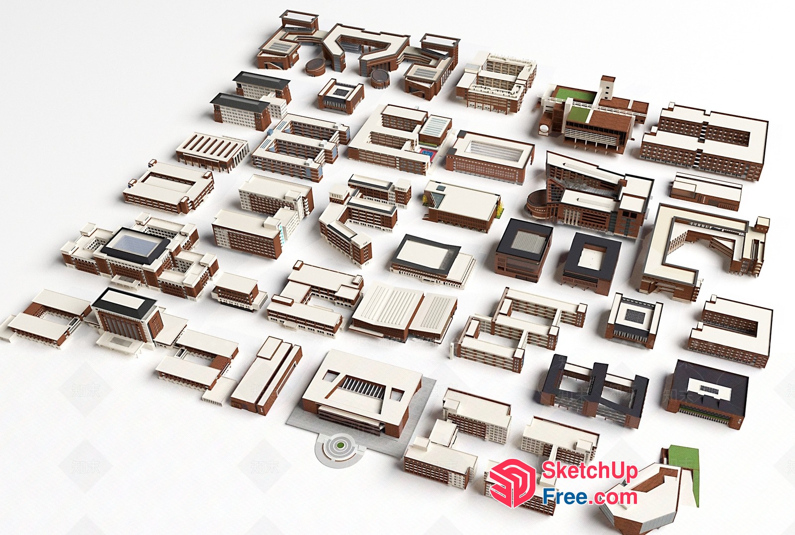 3D Model Of Various Buildings 3D SketchUp File