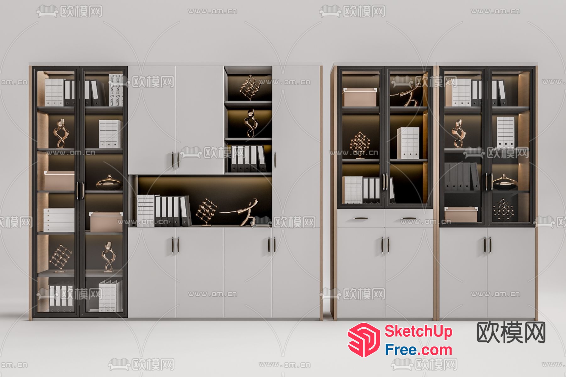 Modern Office Storage And Display Unit 3D SketchUp File