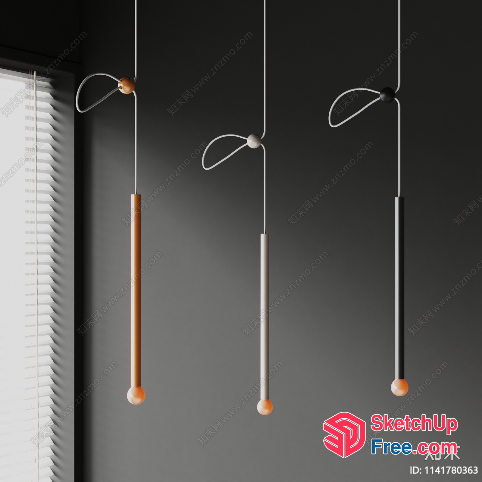 Modern Minimalist Hanging Light Fixture With Sleek Design 3D SketchUp File
