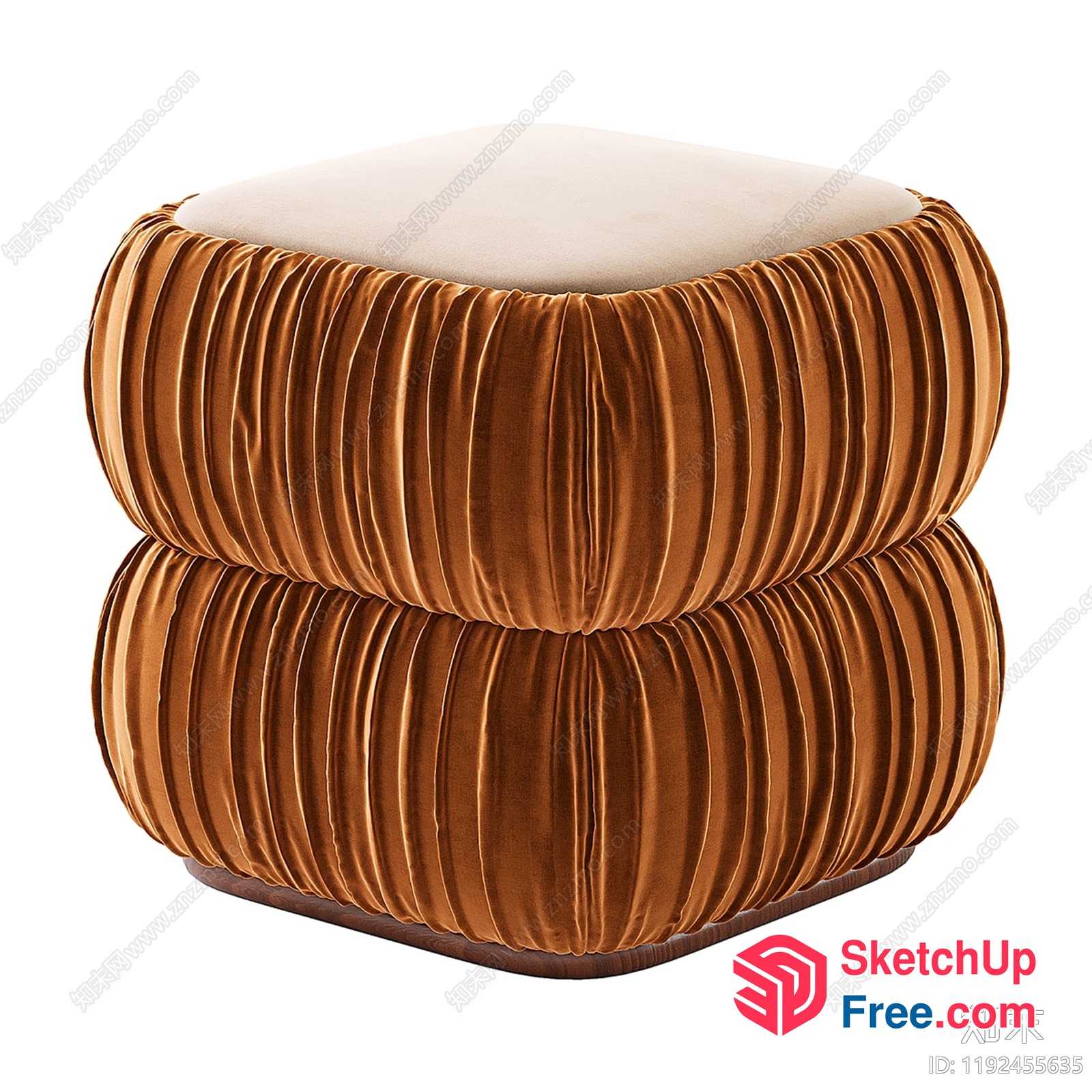 Luxurious Velvet Ottoman 3D SketchUp File