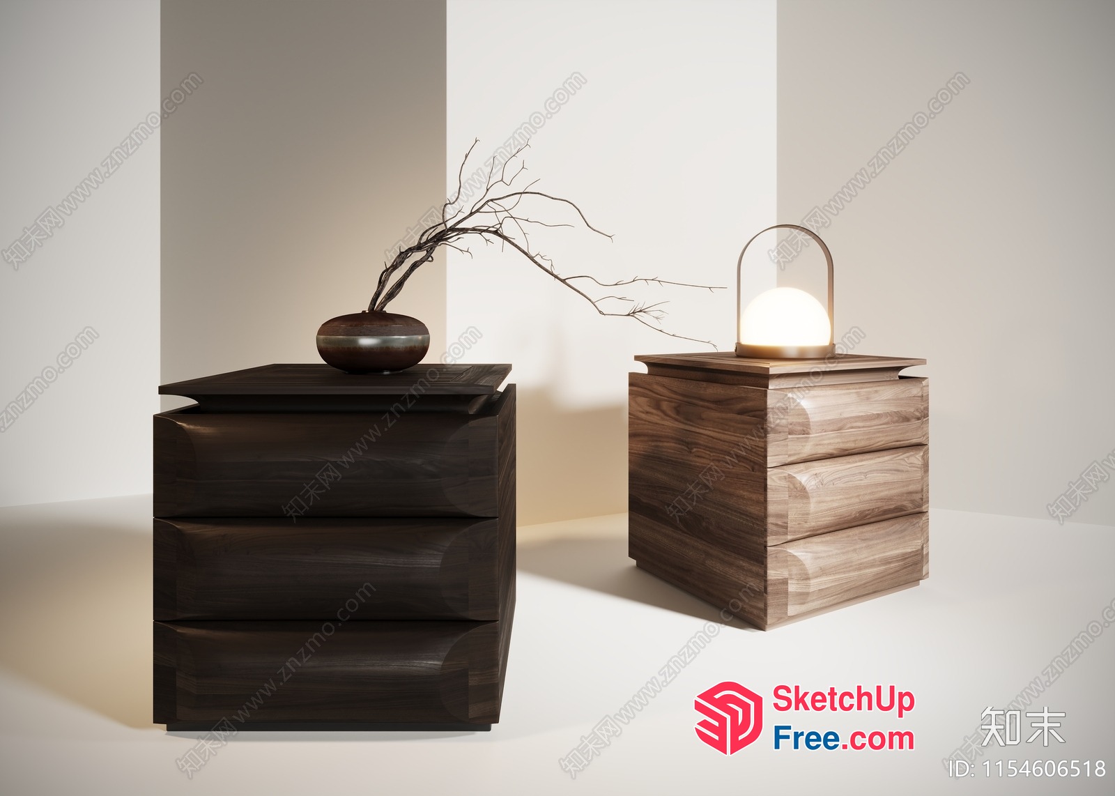 Minimalist Japanese Style Furniture Set 3D SketchUp File