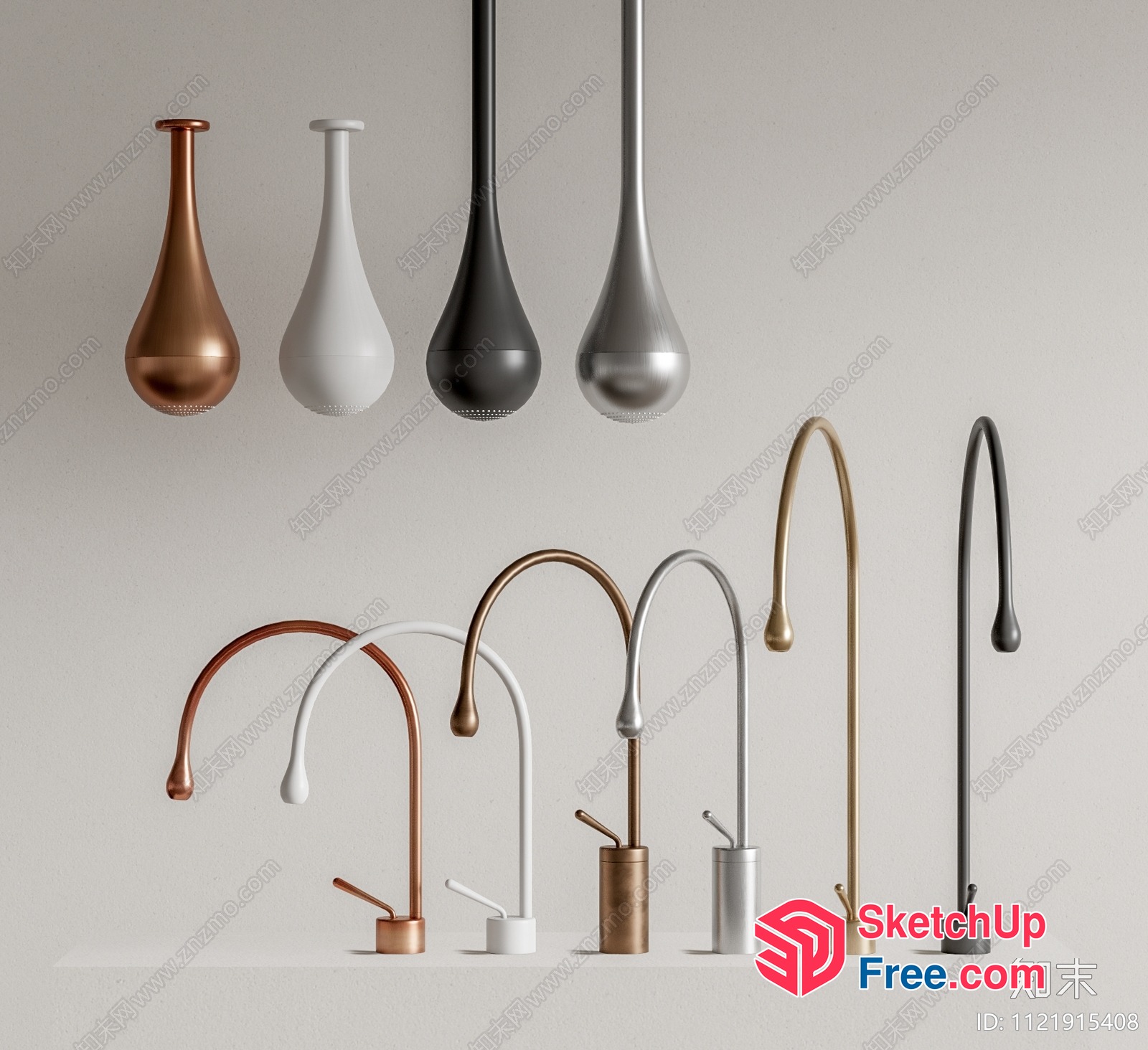 Modern Bathroom Faucet Variations 3D SketchUp File