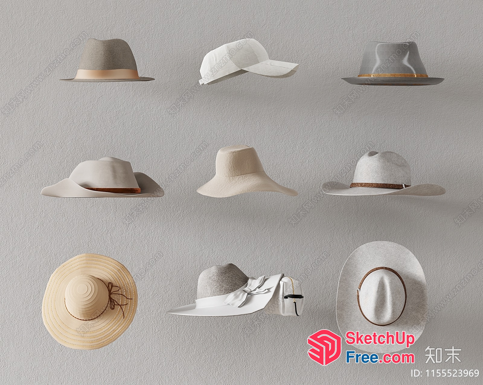 Elegant Hat Collection 3D SketchUp File