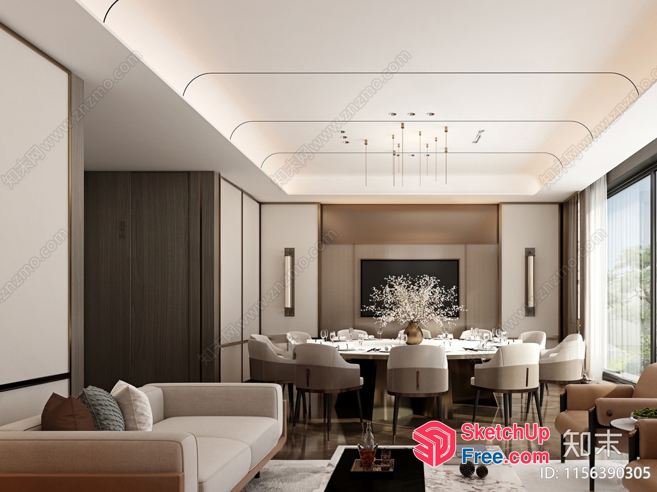 Elegant And Modern Living Room Interior 3D SketchUp File