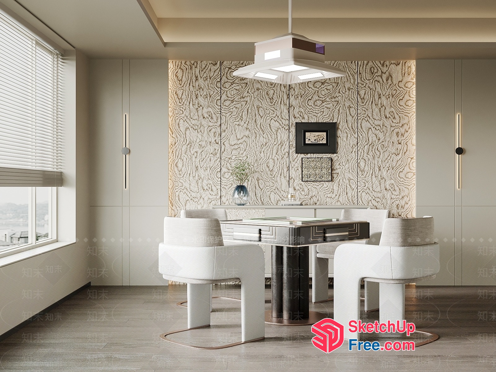 Modern Minimalist Dining Room Interior 3D SketchUp File