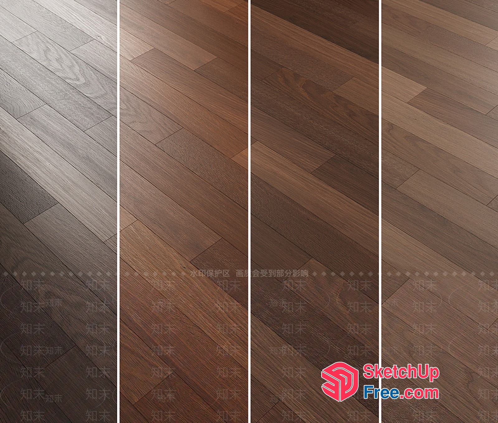 Dark Wood Floor Interior 3D SketchUp File