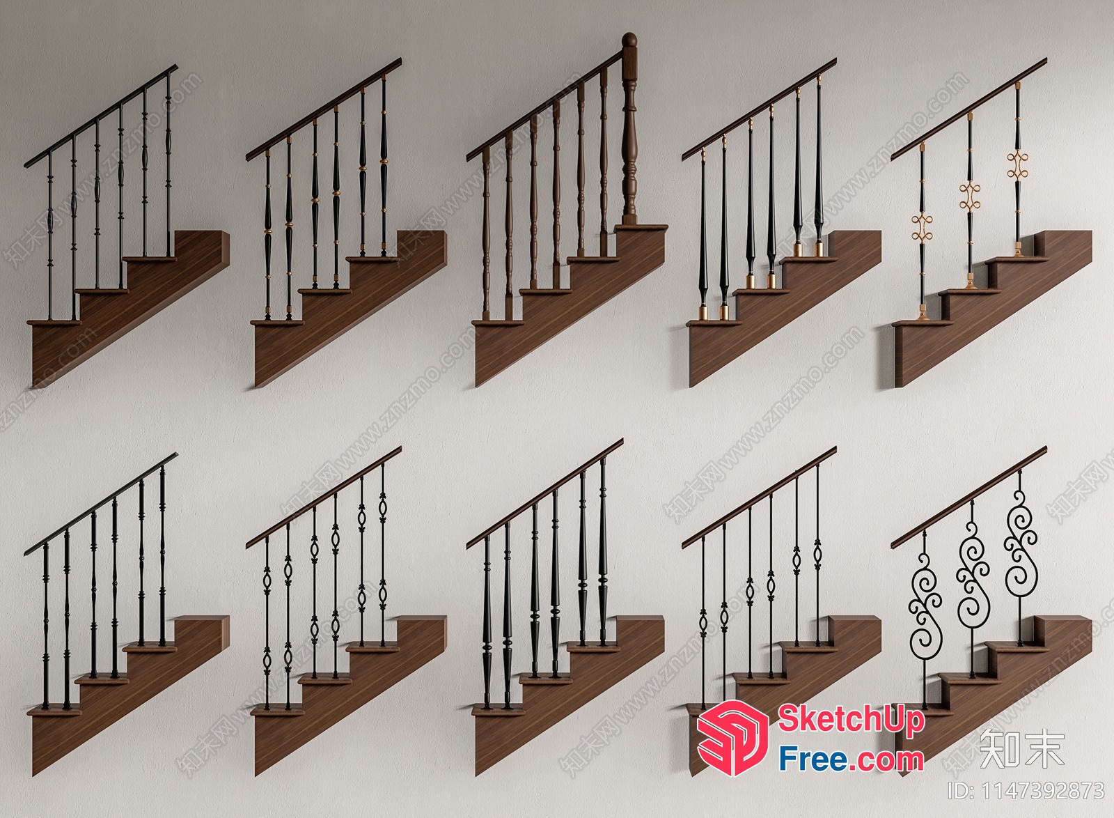 Staircase Railings Collection 3D SketchUp File