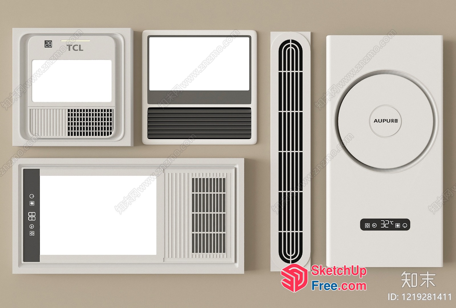 Modern White And Gray Appliance Collection 3D SketchUp File