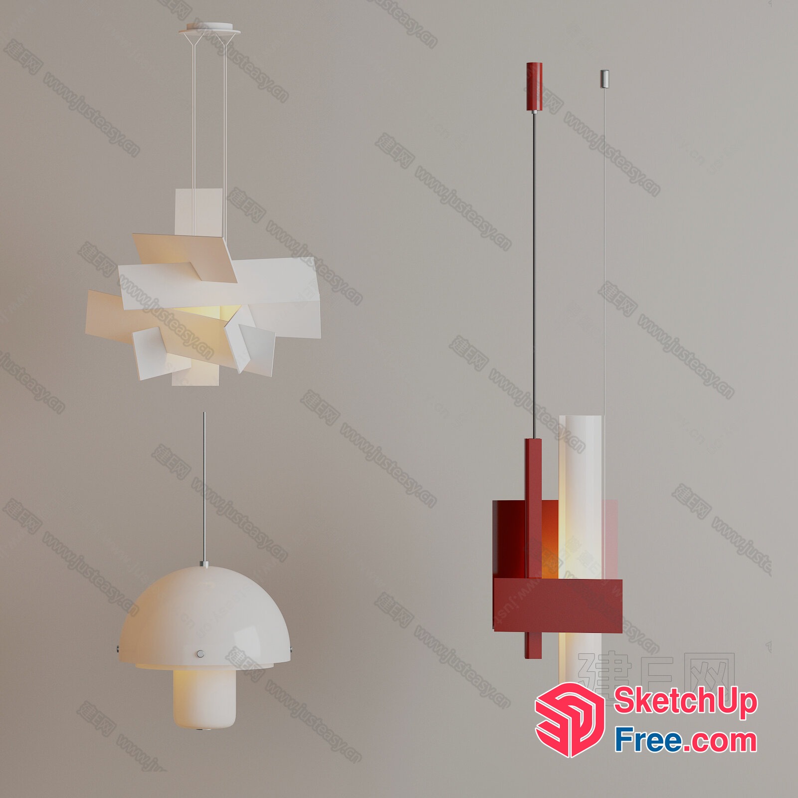 Modern Hanging Light Fixtures With Unique Shapes And Designs 3D SketchUp File