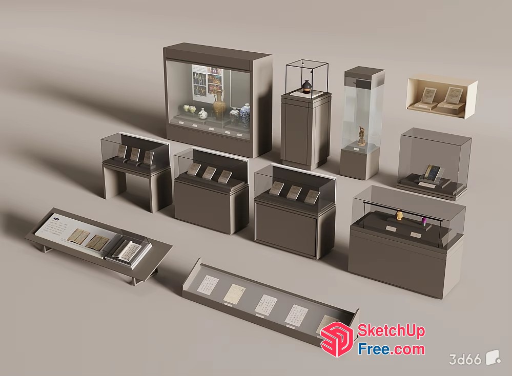 Museum Exhibit Collection 3D SketchUp File