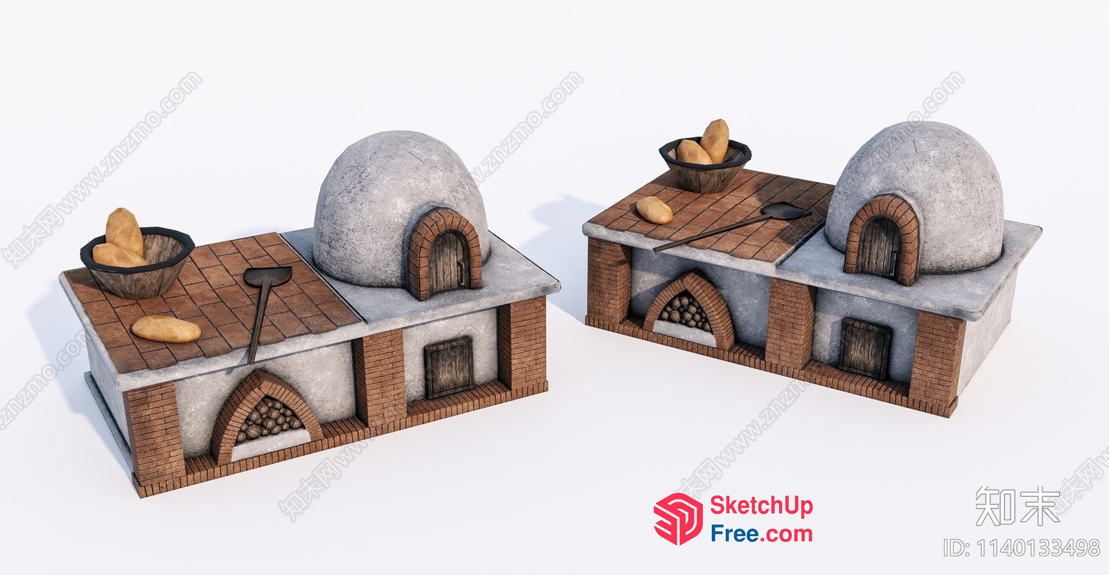 Traditional Brick Oven Set 3D SketchUp File