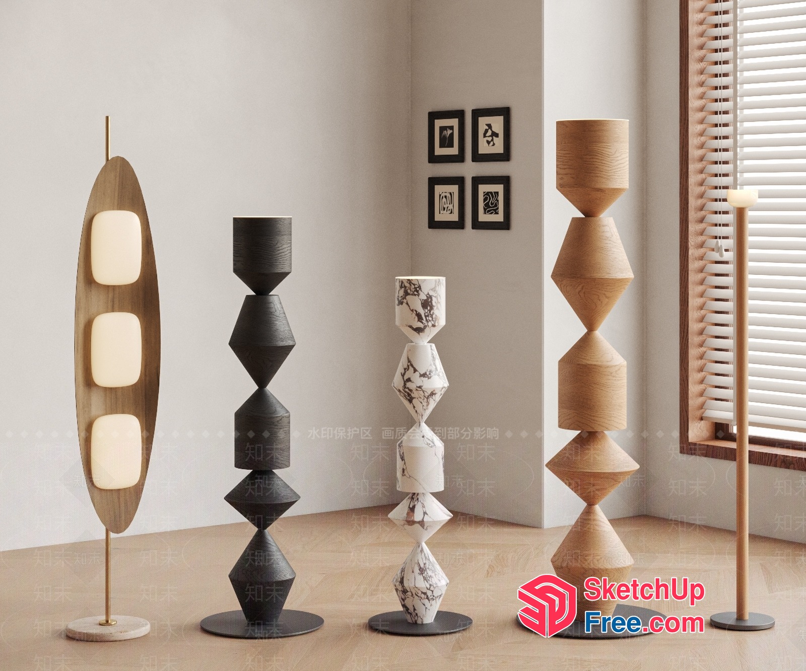 Modern Minimalist Interior Decor Collection 3D SketchUp File
