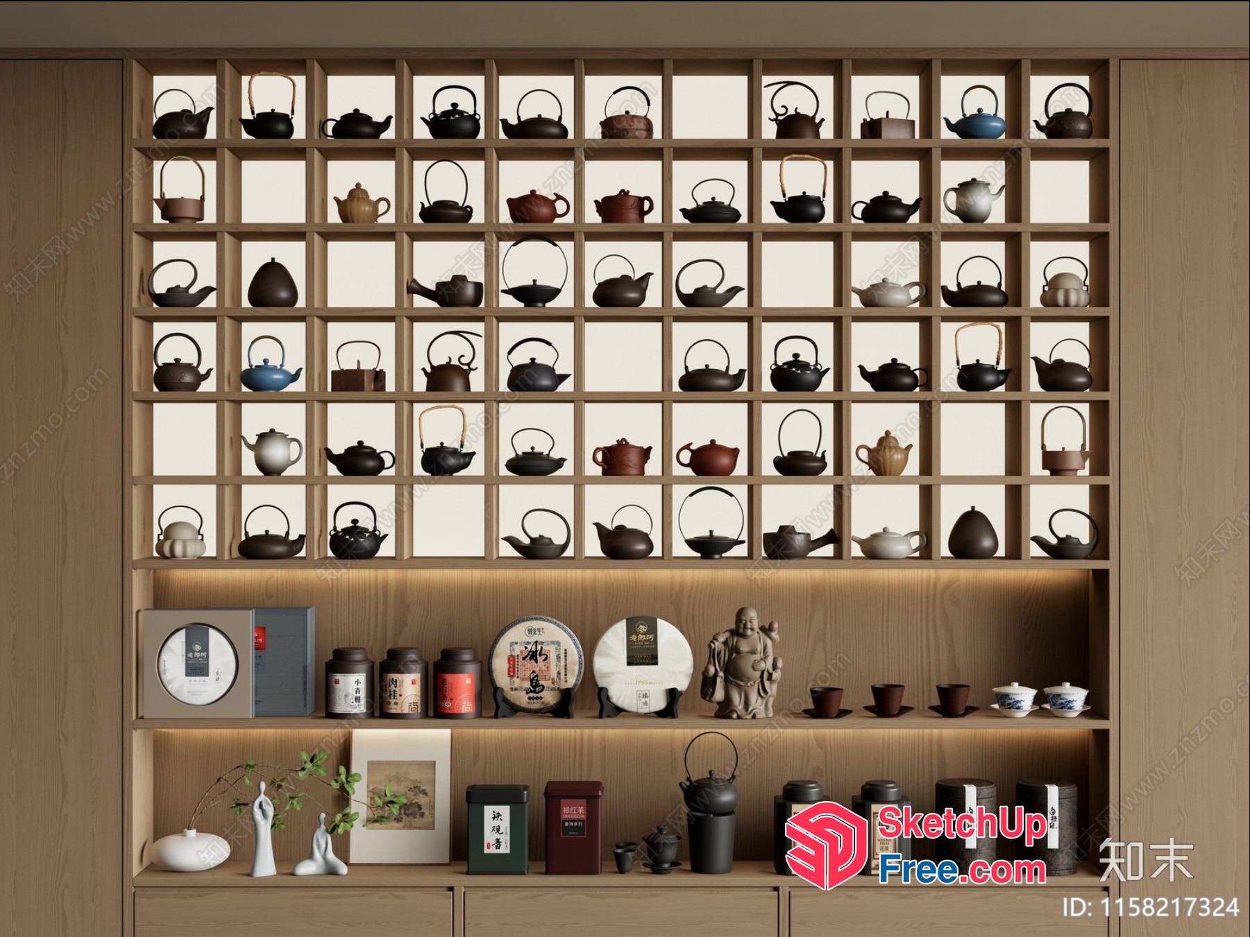 Tea Collection Display Wall 3D SketchUp File