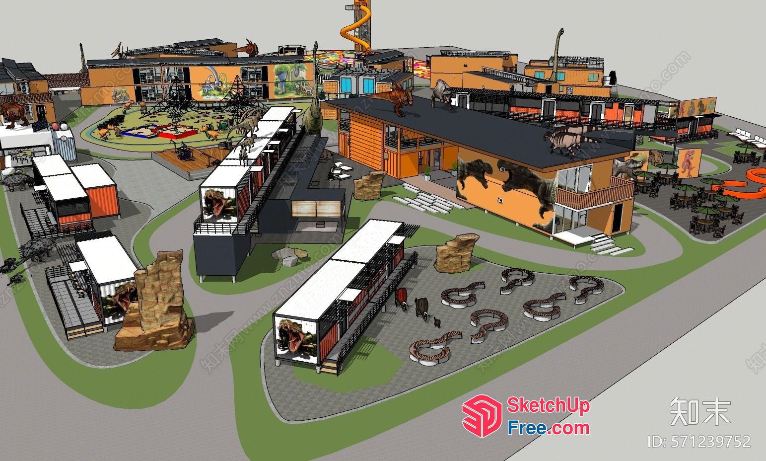 Modern Animal-Themed Building Exterior 3D SketchUp File