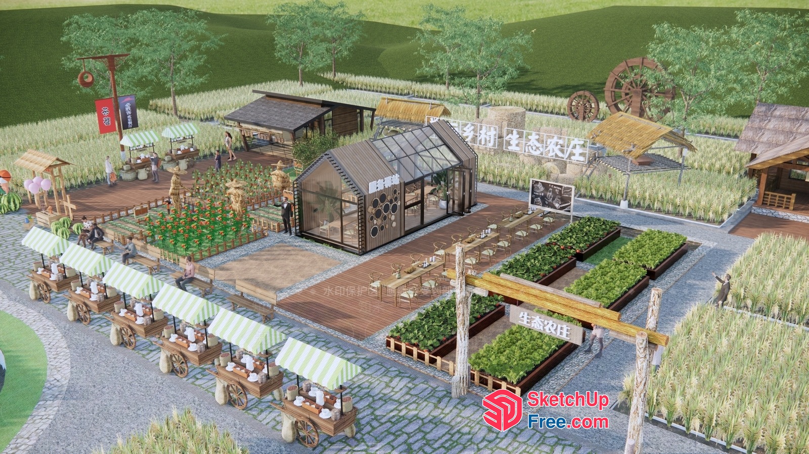 Greenhouse Food Truck Market 3D SketchUp File