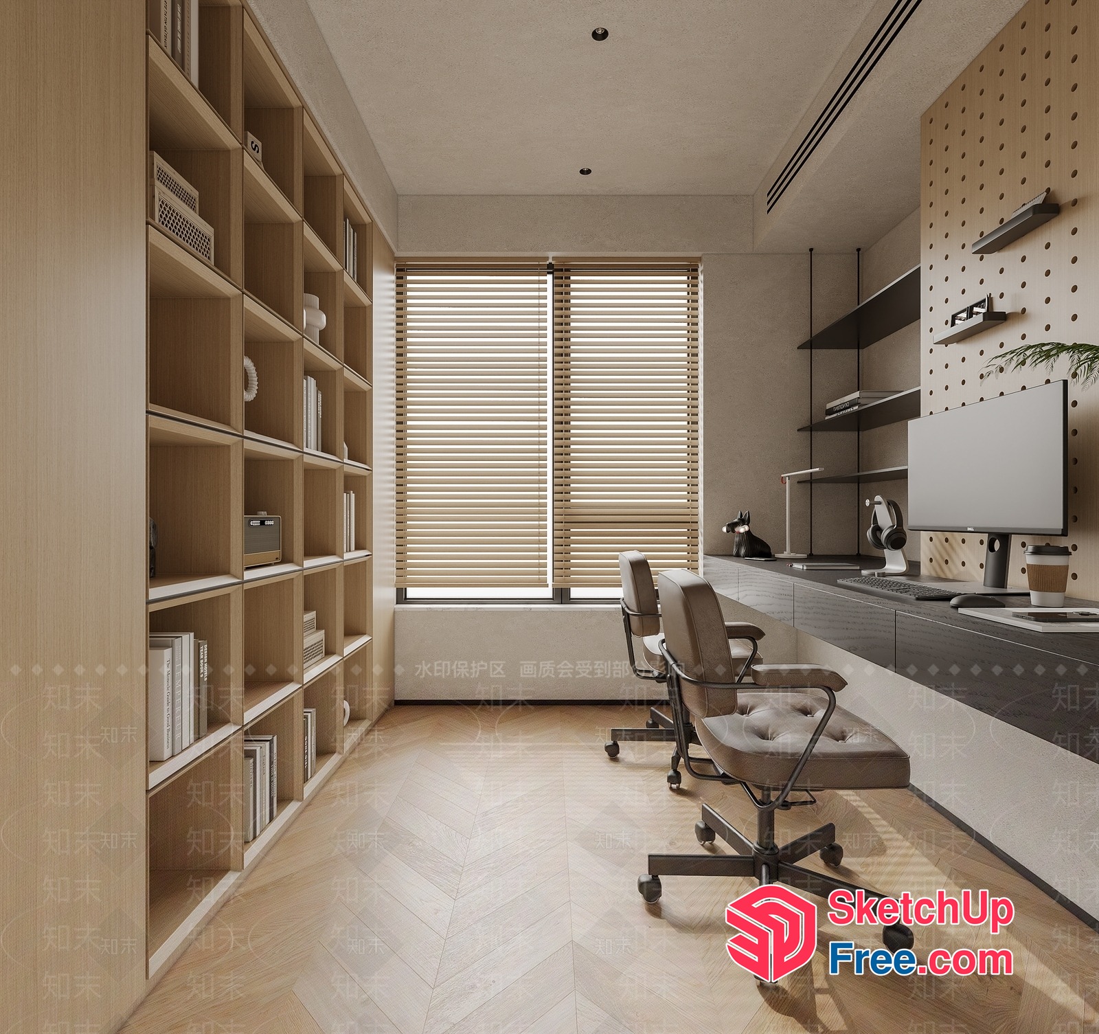 Modern Office Space With Minimalist Furniture And Natural Lighting 3D SketchUp File