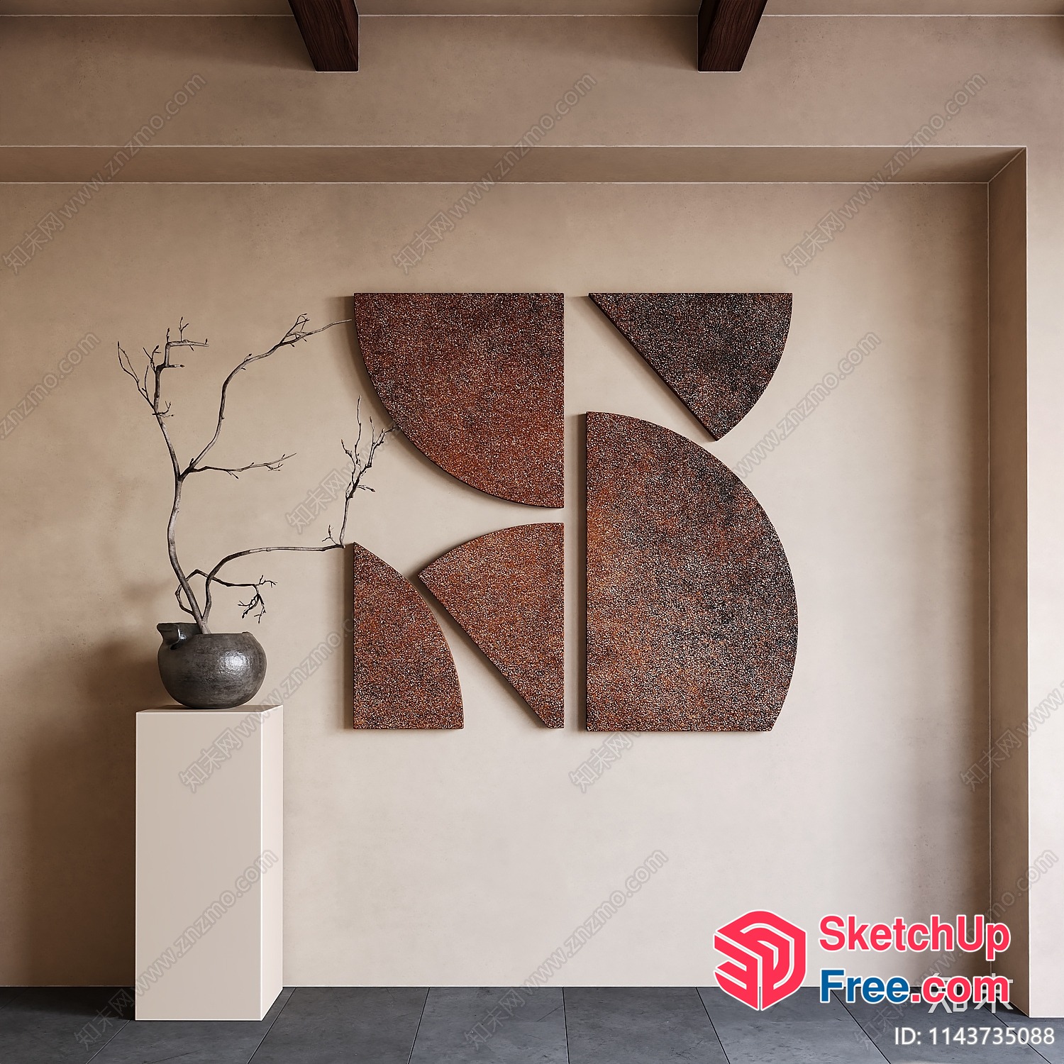 Minimalist Japanese-Style Interior Decor 3D SketchUp File