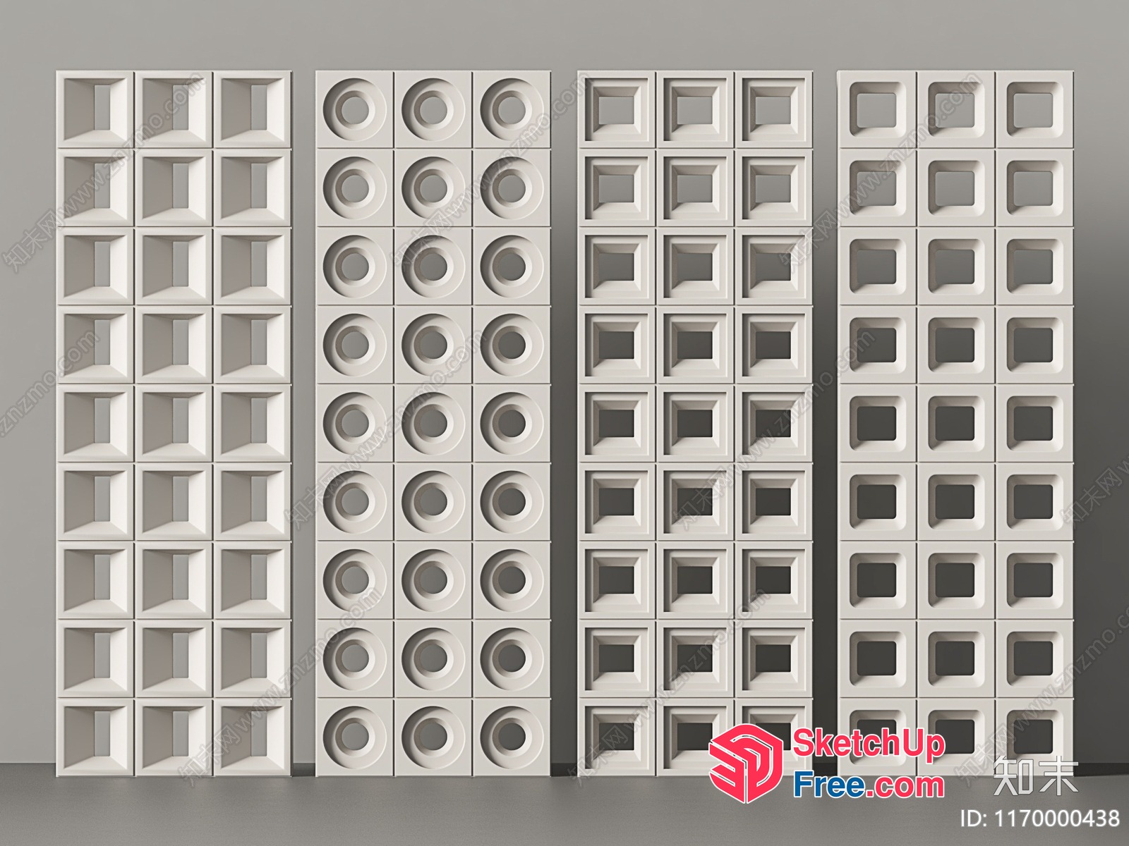Modern Wall Decorations With Geometric Shapes 3D SketchUp File