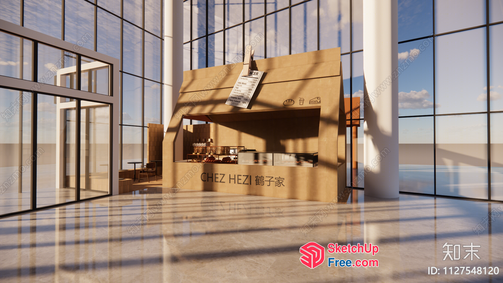 Modern Glass Curtain Wall Office Building 3D SketchUp File