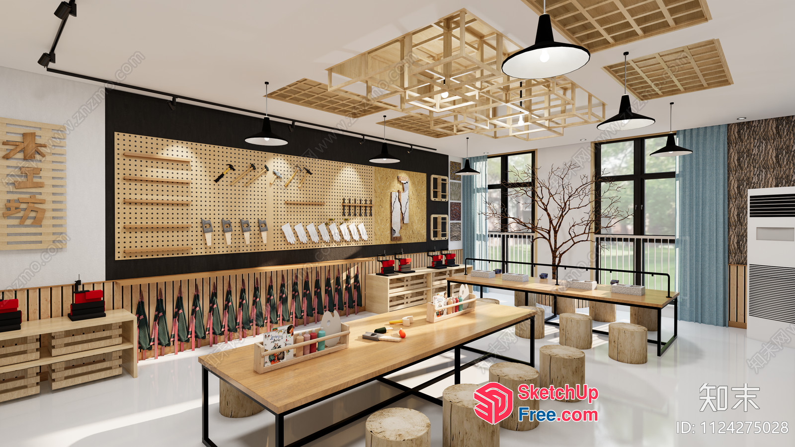 Modern Japanese-Inspired Interior Design Showroom 3D SketchUp File
