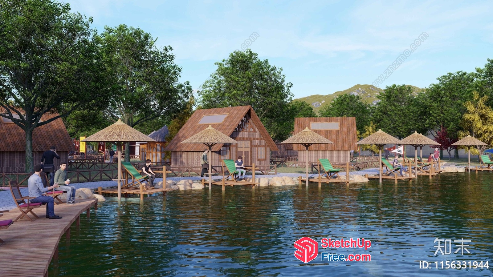 Serene Lakeside Retreat 3D SketchUp File