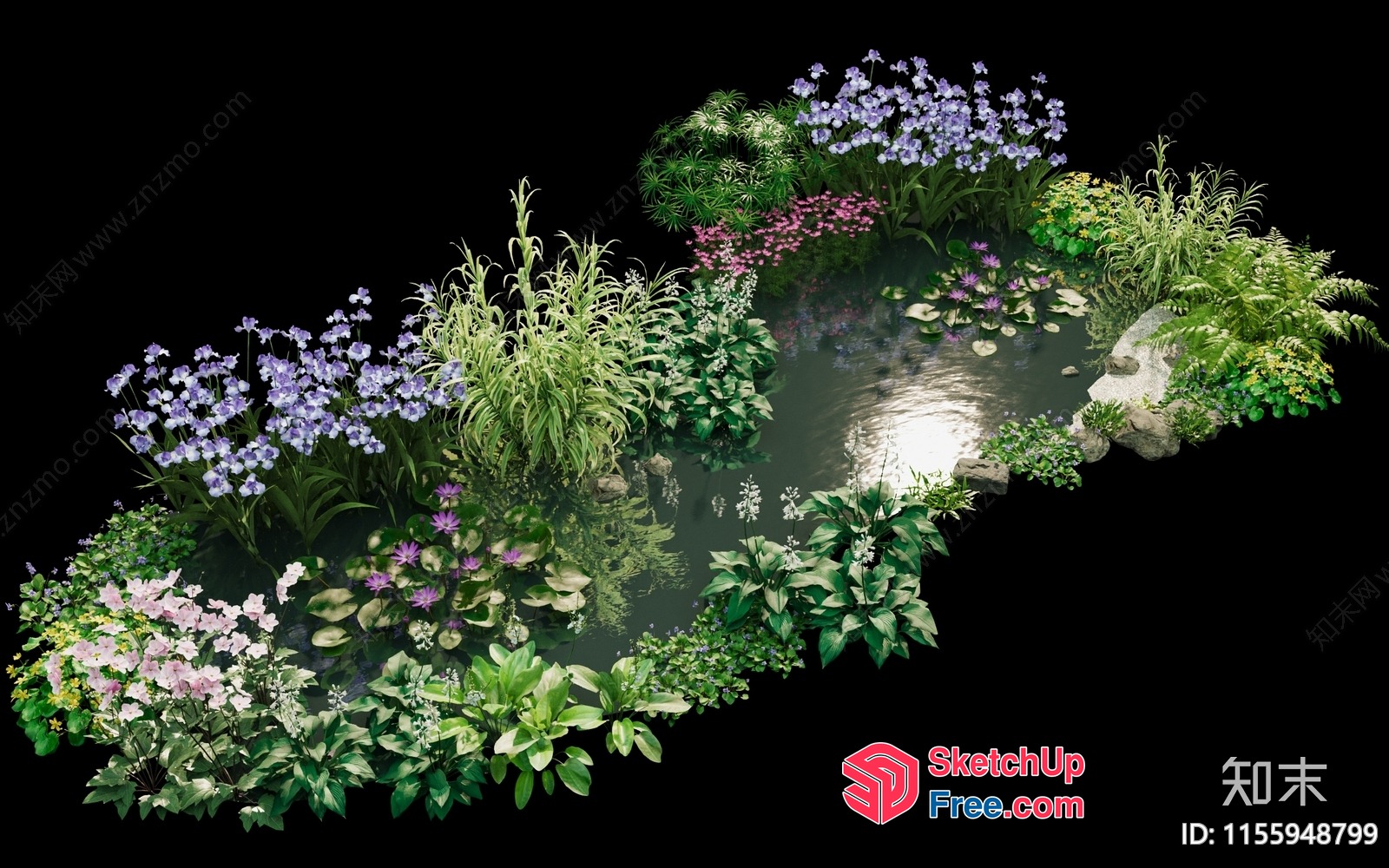 Serene Pond Oasis 3D SketchUp File