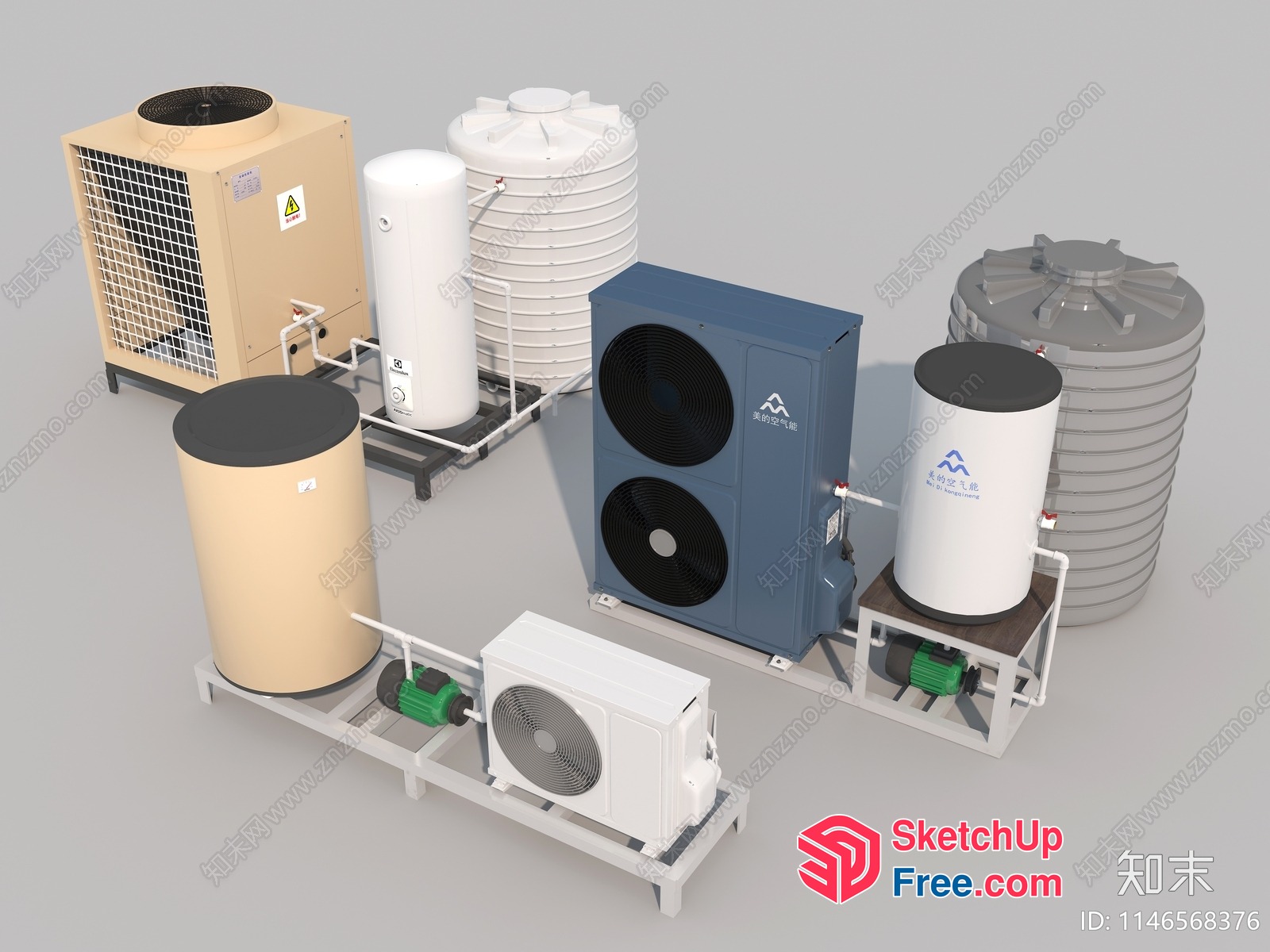 Industrial Hvac System Components 3D SketchUp File