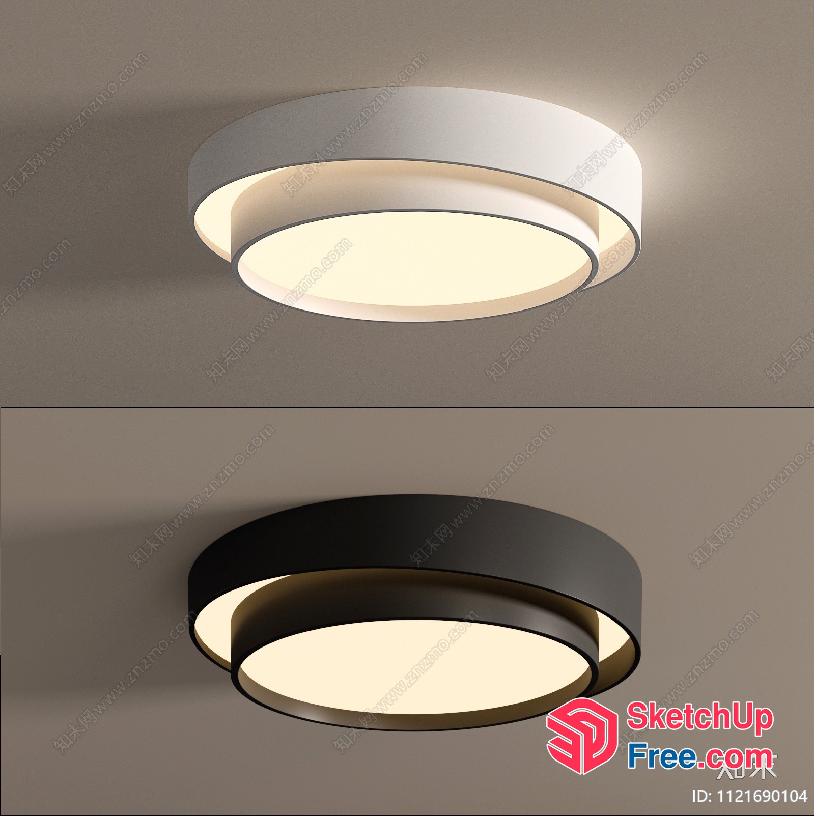 Modern Circular Light Fixture 3D SketchUp File