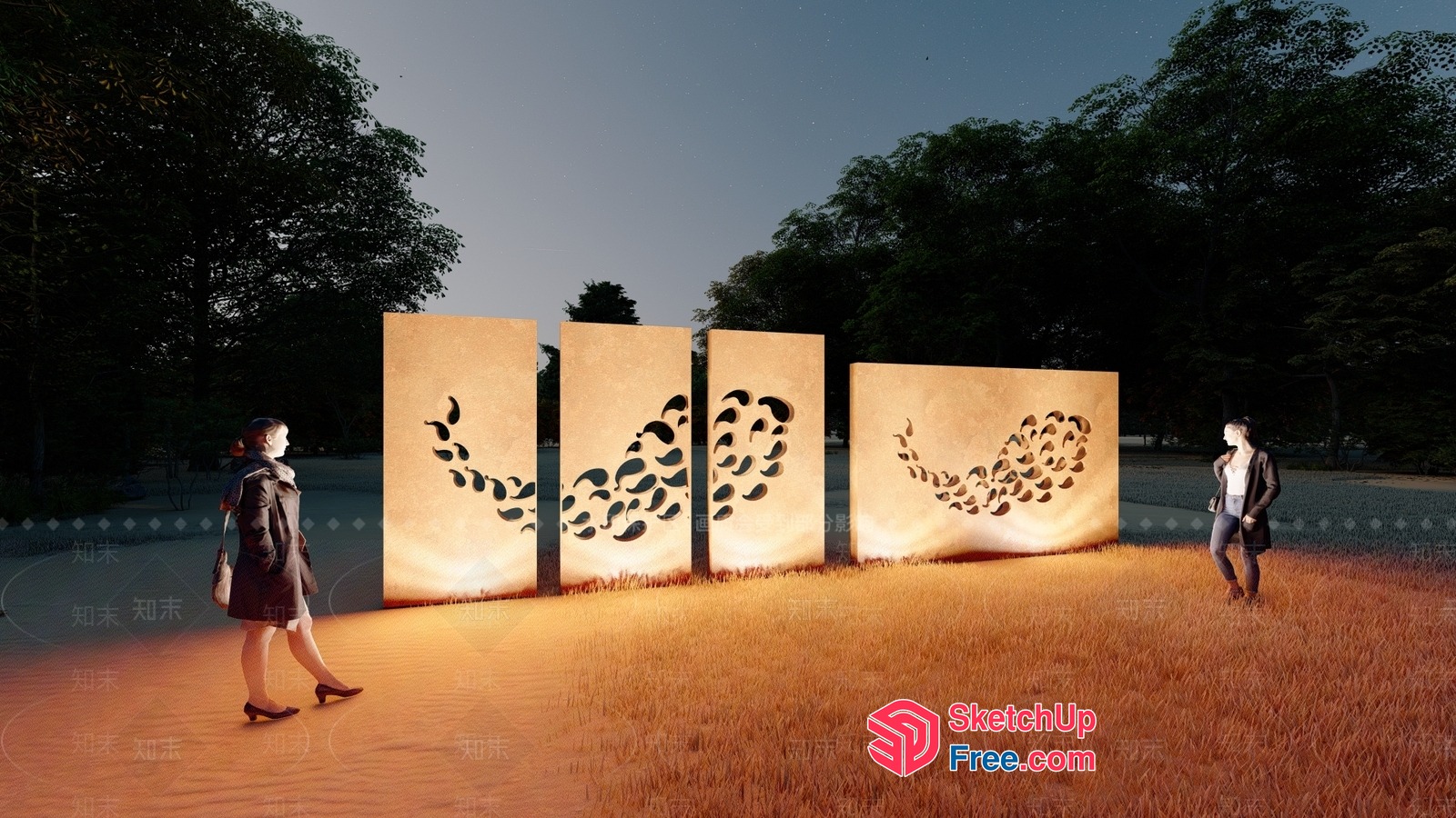 Outdoor Sculpture Exhibition 3D SketchUp File