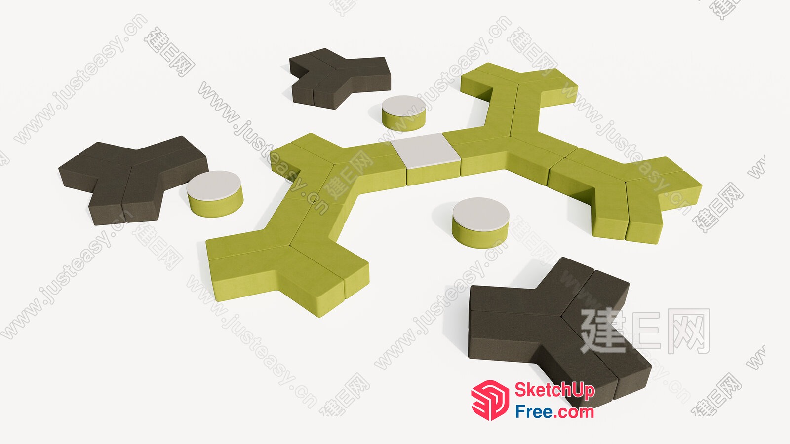 Modern Furniture Arrangement 3D SketchUp File